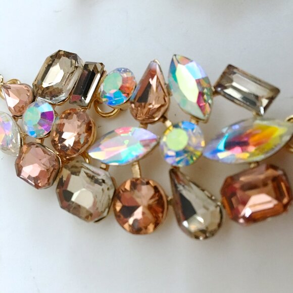 Rhinestone Necklace Pierced Dangle Earrings NEW from Greece - Picture 10 of 14